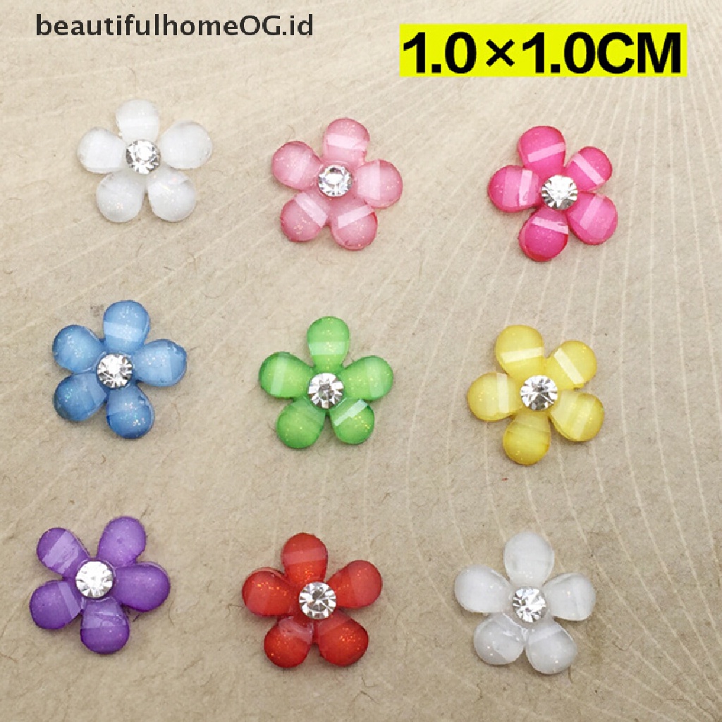 20 Pcs Bunga resin Ukuran 10mm Untuk Scrapbook