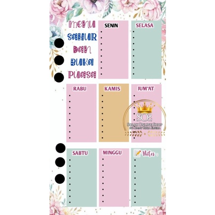 

Menu Sahur & Buka Puasa | Kertas Binder A6