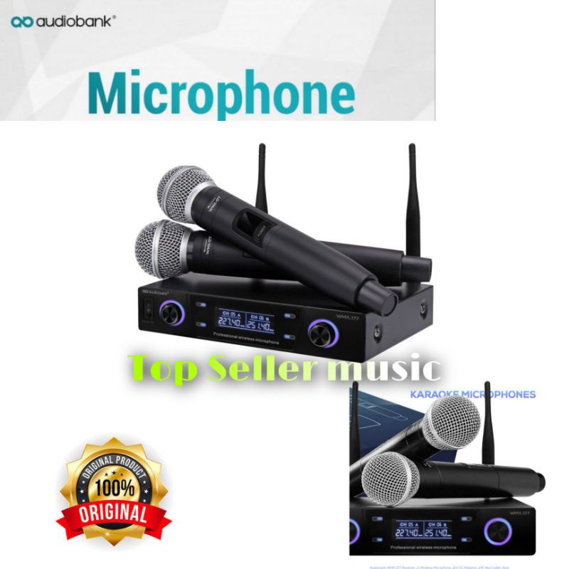 MIC WIRELESS AUDIOBANK WMX 177 MIC KARAOKE SYSTEM AUDIOBANK WMX177 ORIGINAL