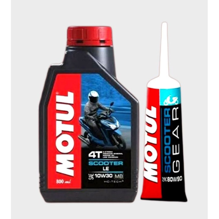 PAKET OLI MOTUL SCOOTER LE MATIC 10W-30 0.8 L+ OLI GARDAN MOTUL 120 ML