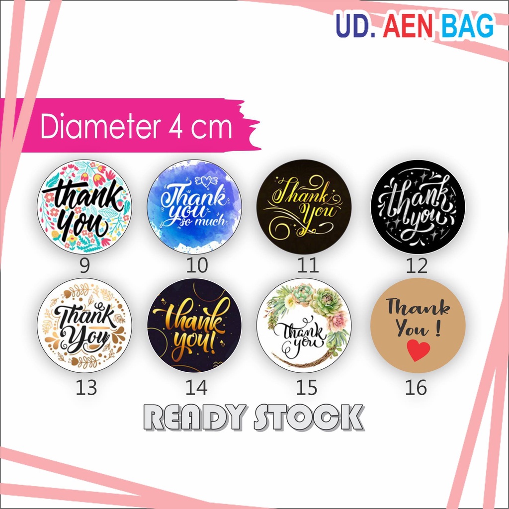 

READY 4cm Sticker Thank You Sticker Terimakasih Sticker Label Sticker Custom Murah Sticker Bulat di iskstore