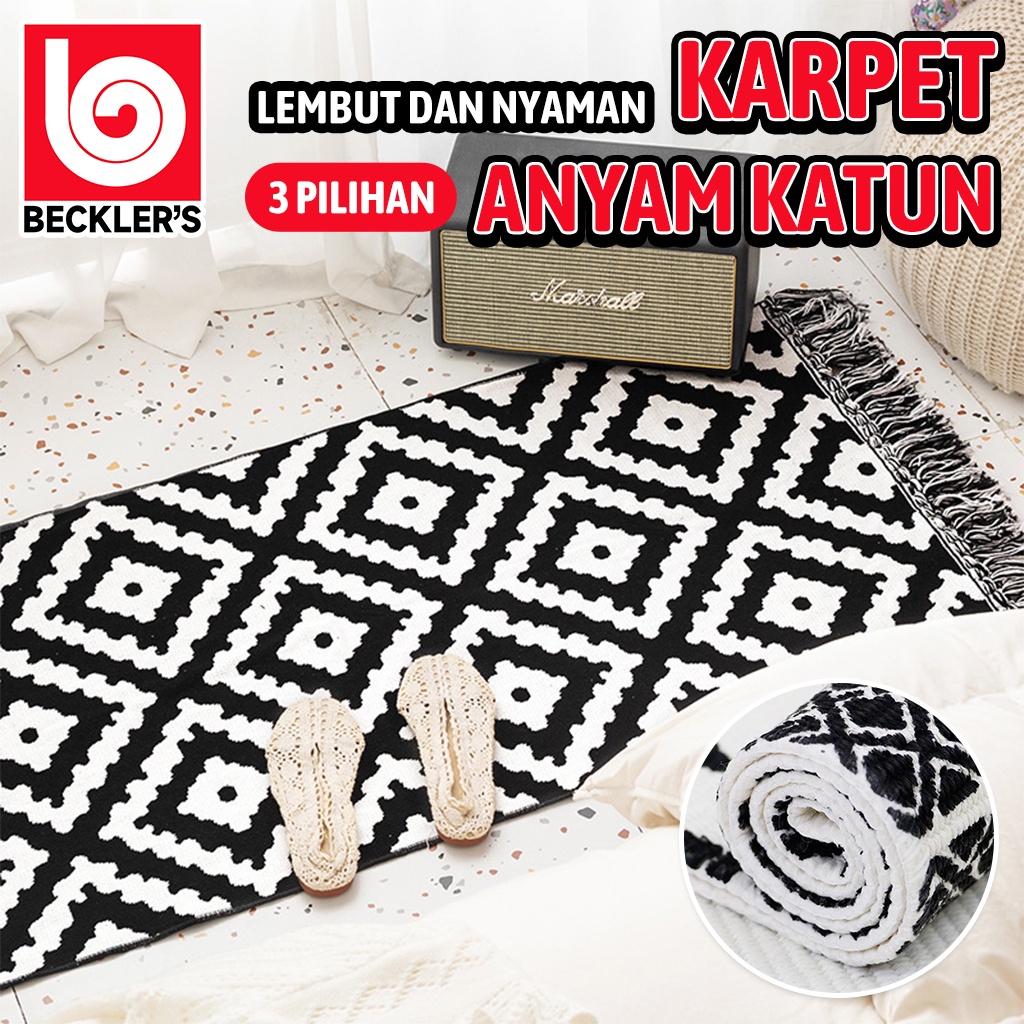 Karpet Lantai Tenun Bohemian /Keset Karpet Tenun Bermotif