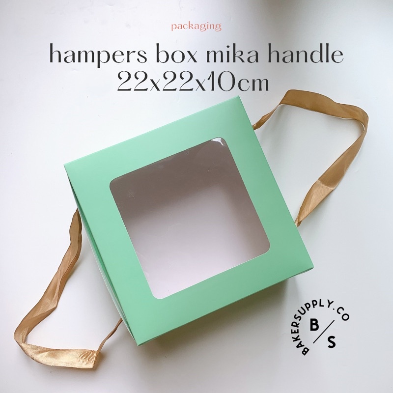 (MIN 5pcs) kotak hampers mika 22x22x10cm / kotak kue/ box cake