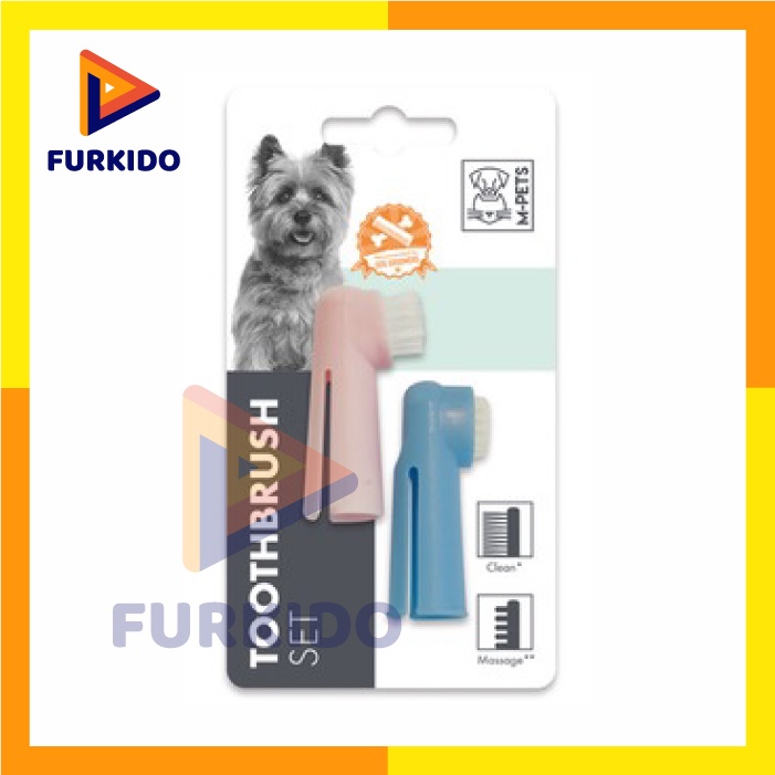 M-Pets Dog Finger Toothbrush Set Clean Massage Sikat Gigi Jari Anjing