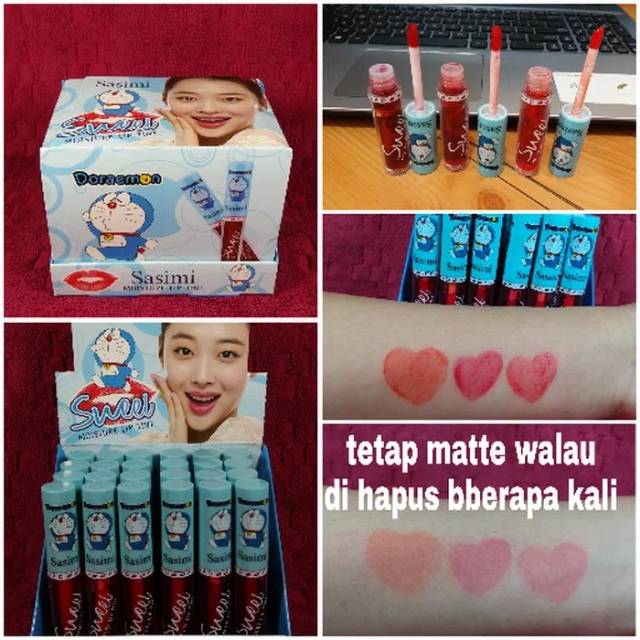 LIP TINT SASIMI ALOE VERA S721 / DORAEMON SWEET MOISTURE LIP TINT (PER 3 PC)