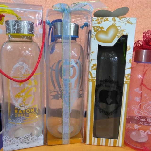 Botol Minum Kaca, Souvenir termasuk Packing dan Cetak
