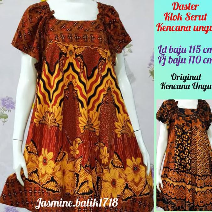 Best Seller # Daster Klok Serut Soga Kencana Ungu Kui