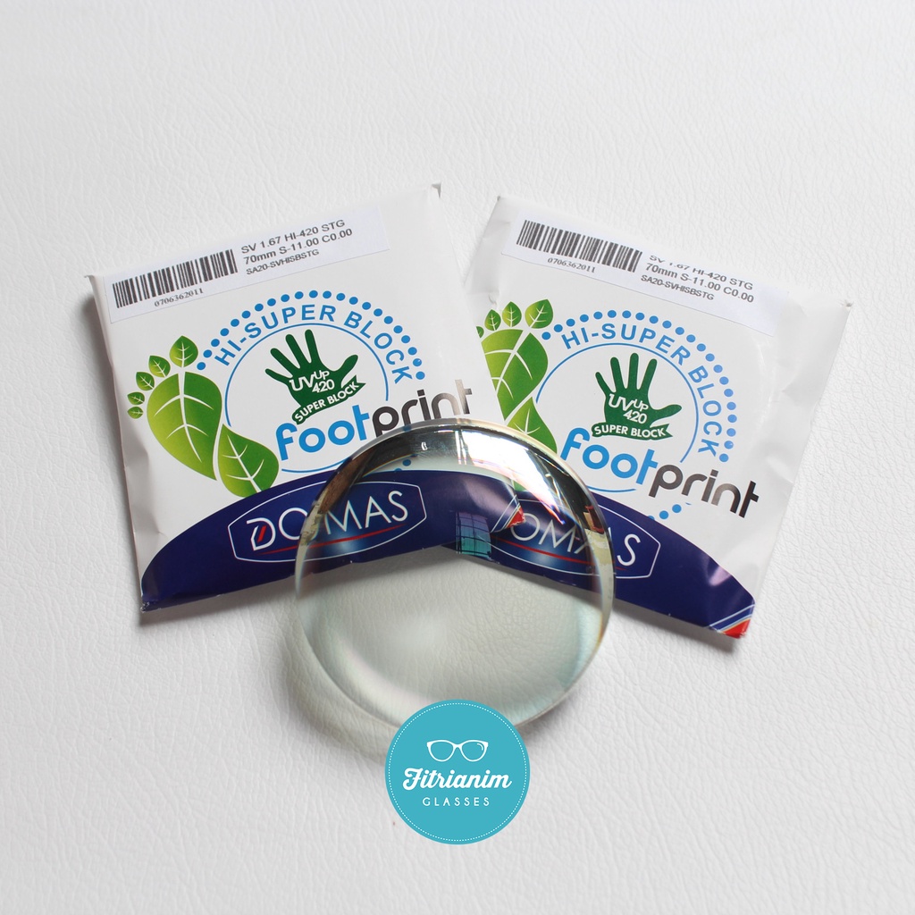 Lensa Minus Tinggi Blueray Hi Index 1.67 Merk DOMAS (Sepasang)