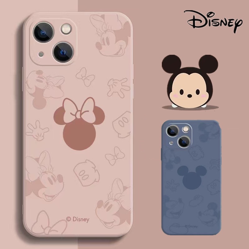 Liquid silicone Mickey casing iphone 13 12 11 pro X Xs max 7 8 plus SE2020 Disney case iphone couple