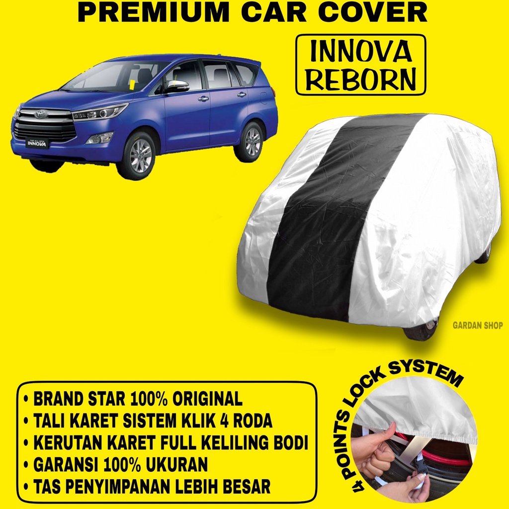 Body Cover INNOVA REBORN SILVER HITAM Penutup Bodi Mobil Innova Reborn Waterproof PREMIUM