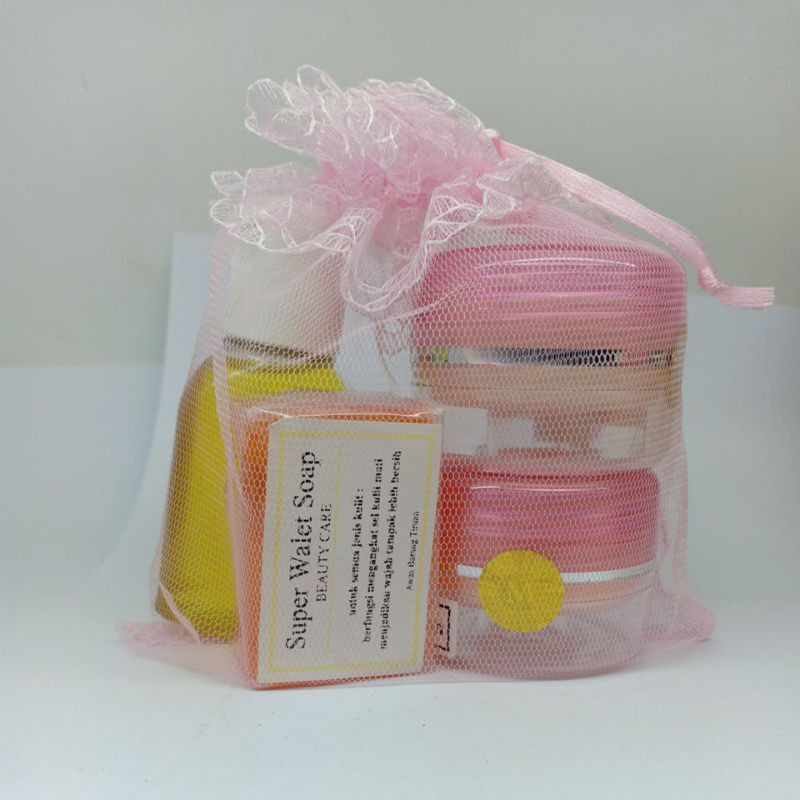 Paket CREAM WALET POT PINK &amp; POT BIRU 4IN1