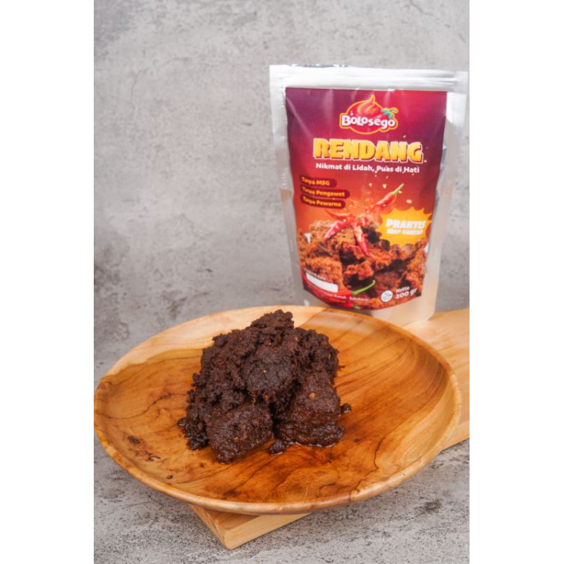 

Rendang Daging Sapi Level Mercon Bumbu Rempah Melimpah Lauk Pedas Siap Saji BoloSego 100%HALAL 250gr