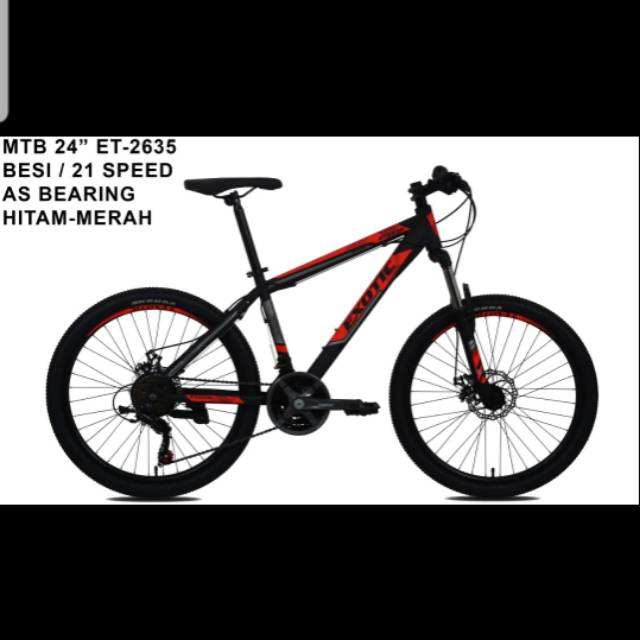 Sepeda MTB Exotic 26" Black Red