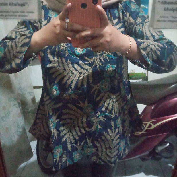 Tey-17 Batik Wanita Asj Sa Hrb026 Kenongo Kemeja Tosca Pendek