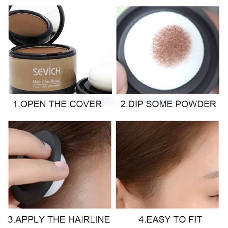 Hair shadow bedak rambut Sevich/ Maycheer solusi untuk menutupi rambut tipis/ botak