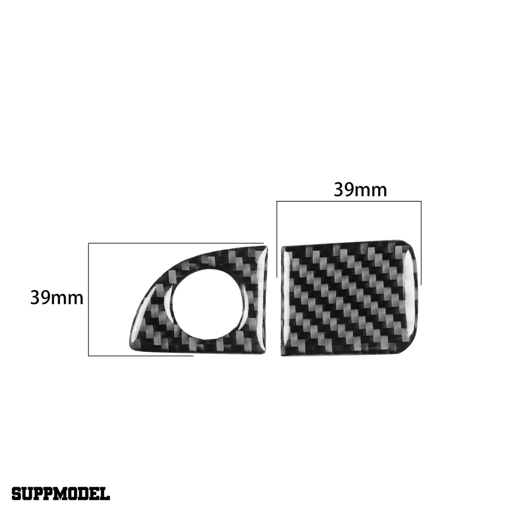 Smodel 1 Pasang Sticker Dekorasi Handle Tengah Mobil Motif Serat Karbon Untuk Dodge Challenger 2015