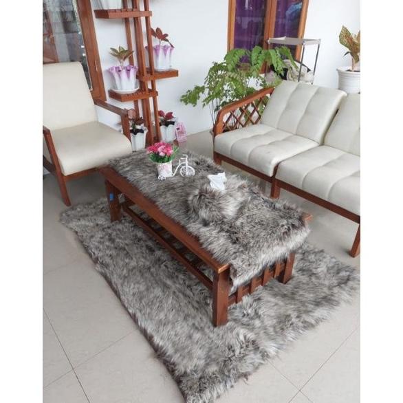 NEW KAIN KARPET BULU WOLF ABU PUTIH KUALITAS TERBAIK KARPET SUPER TEBE DSC6311EA