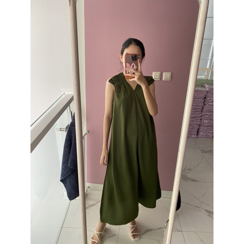 NABO - Lilian Dress ( olive , milo)