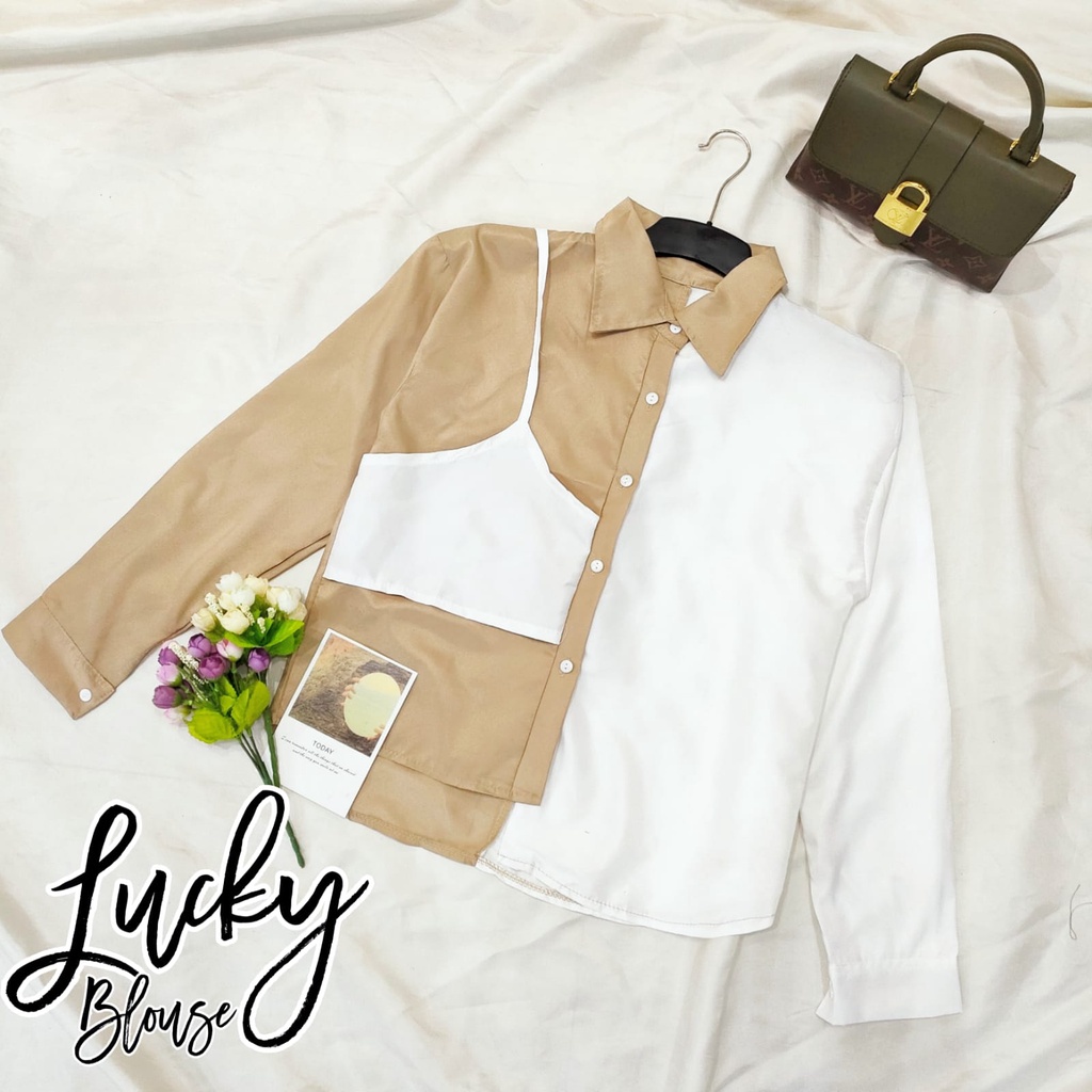 RD FASHION Lucky Blouse / Chess Playfull Assymetrical Top / Blouse Wanita