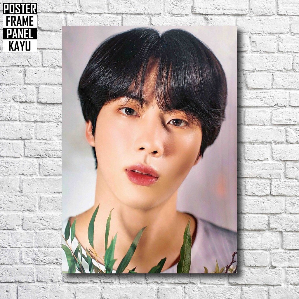 Poster BTS Jin World Tour Love Yourself In Seoul Frame Kayu Solid A4 JIN081