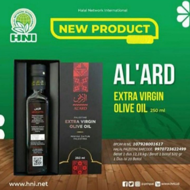 PROMO Minyak Zaitun Palestine Al-Ard Extra Virgin Olive Oil HNI HPAI Produk Herbal Alami