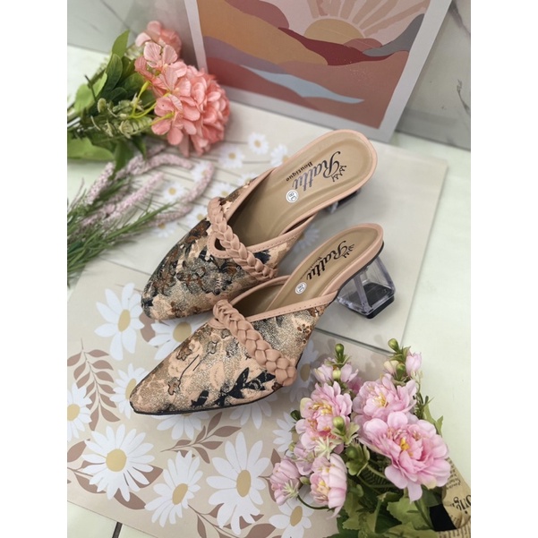 RATTU BOUTIQUE-Termurah!!! Heels 5cm kaca bolong brukat bling kepang / sepatu pengantin / wedding shoes / sepatu tunangan / sepatu kondangan