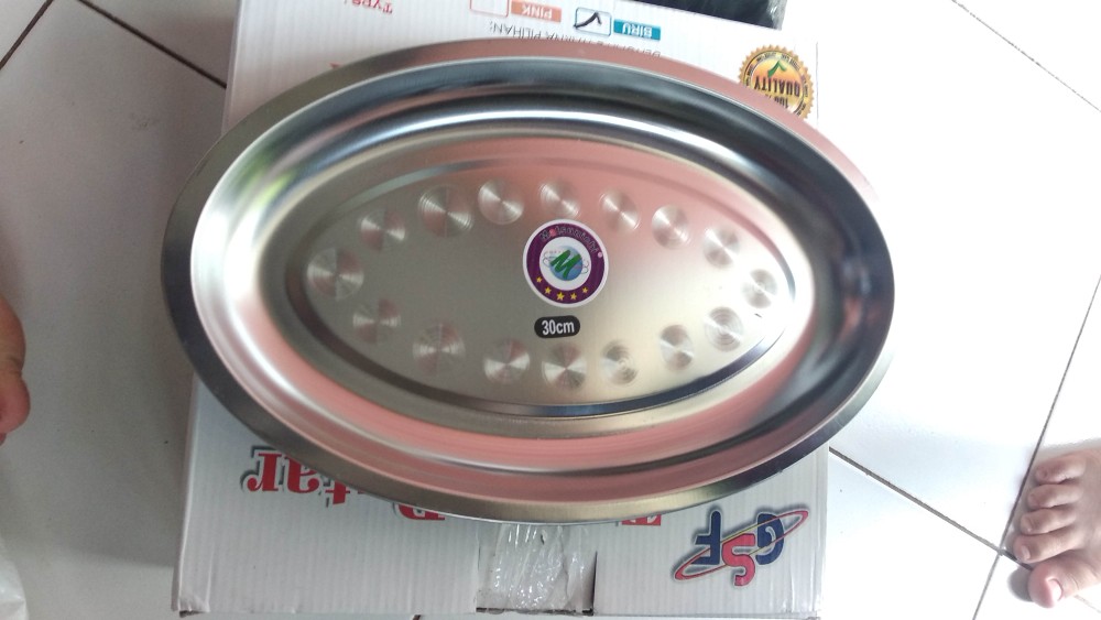 Nampan Oval / Baki Oval Stainless Steel 30 Cm