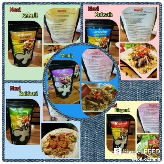 

BERAS BASMANTI DAN BUMBU AL MUMTAZA 5 RASA VARIANT: KEBULI,,KABSAH,BUKHORI,BIRYANI,MANDY