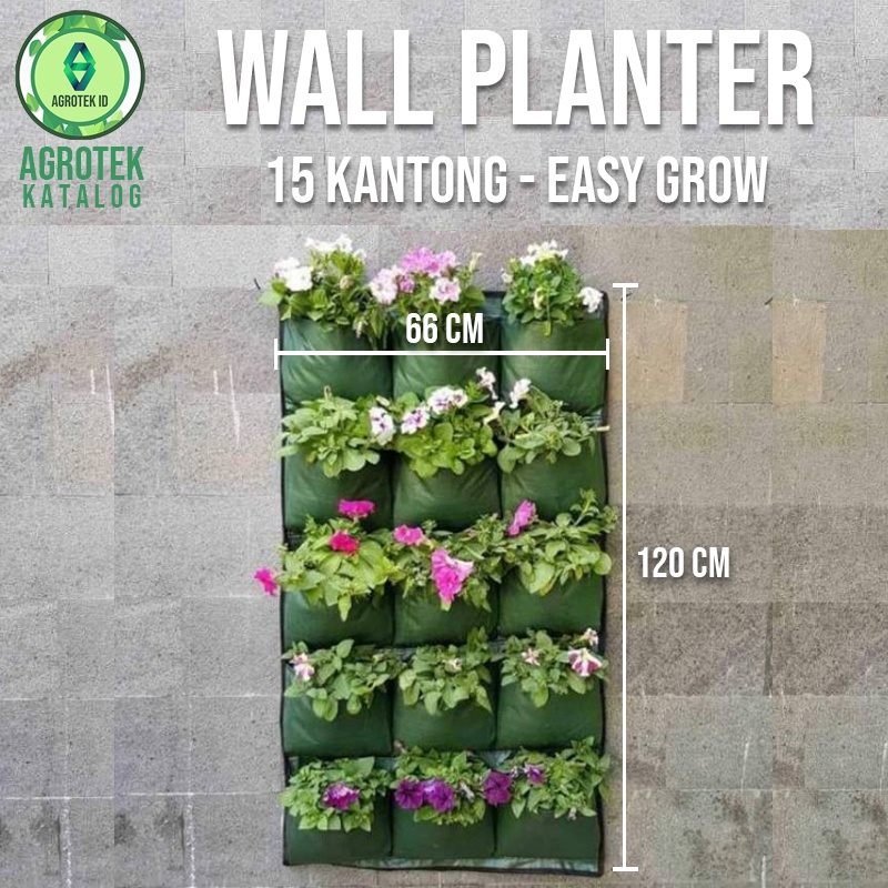 Wall Planter Bag Kantong Tanaman Vertikal Garden 15 Kantong Easy Grow