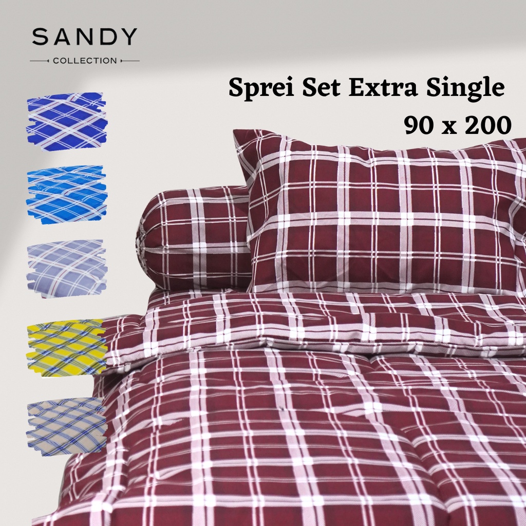 Sprei Set 90/100 Extra Single Sandy Collection Teen Series Motif Minimalis