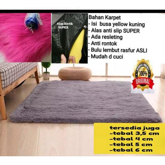 JUALJUAL karpet rasfur 150 x 200 x 3 cm / karpet bulu / karpet lantai.