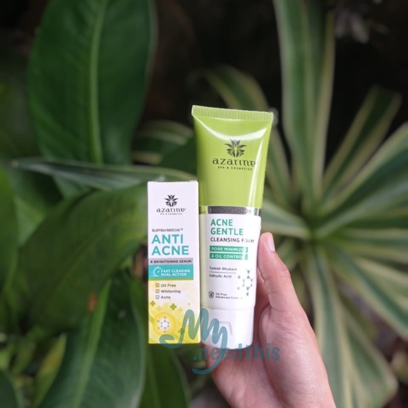 AZARINE ANTI ACNE SERUM/CLEANSING FOAM (FACE WASH+SERUM)