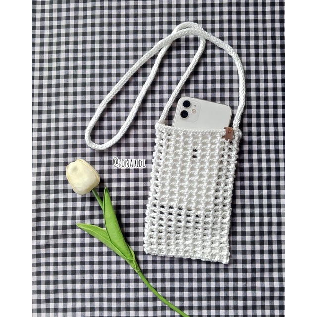 crochet bag / tas rajut hp / tas hp
