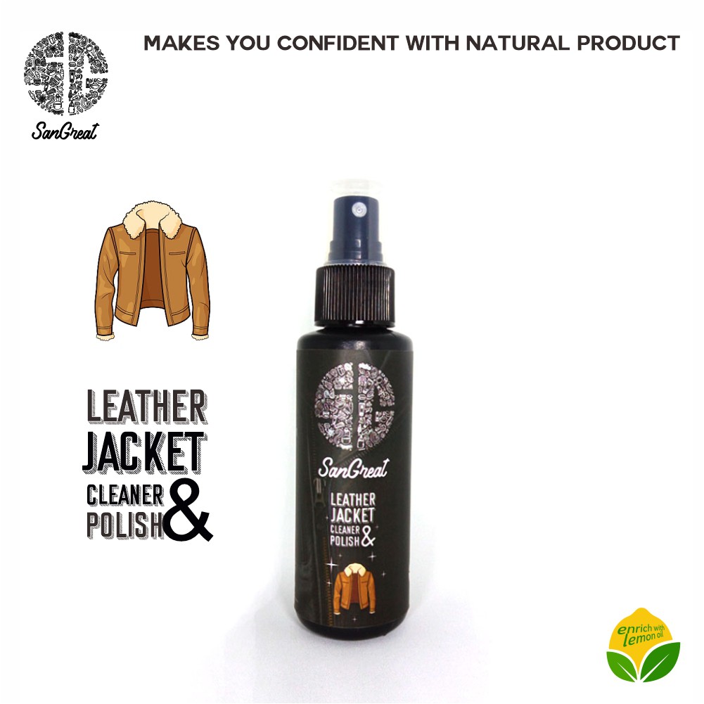 Paket leather jacket cleaner and polish pembersih pengkilap jaket kulit dan penghilang bau jaket