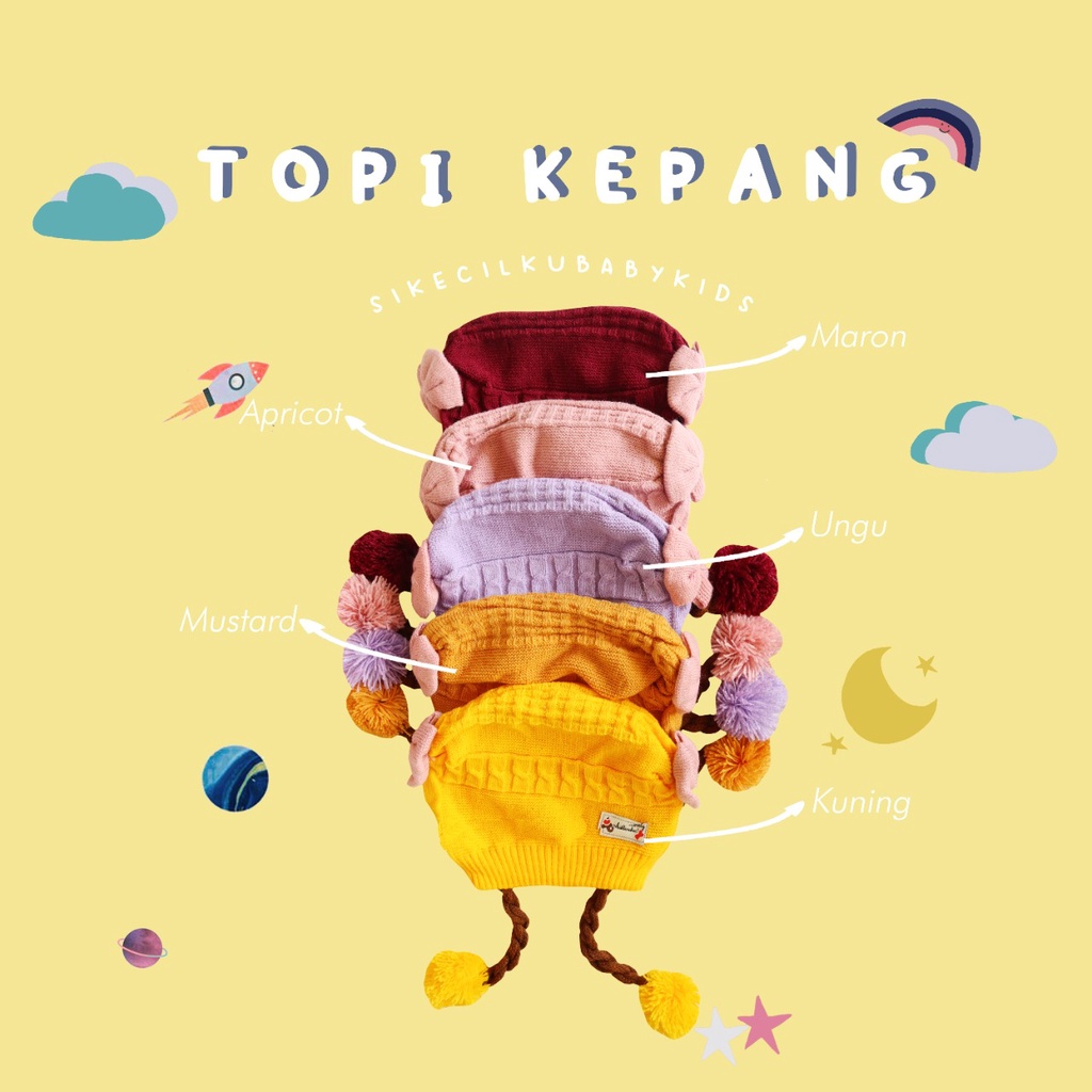 Topi Kupluk  Bayi Rambut Kepang