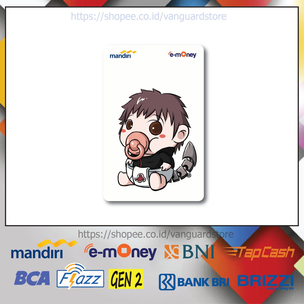 KARTU E MONEY E TOLL GAARA SHUKAKU CHIBI ANIME JEPANG EMONEY MANDIRI FLAZZ BCA BNI TAPCASH BRIZZI