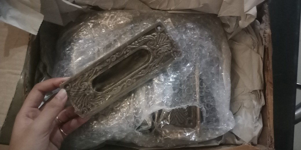 Handle Pintu Sliding Kom Geser Ukir Antik