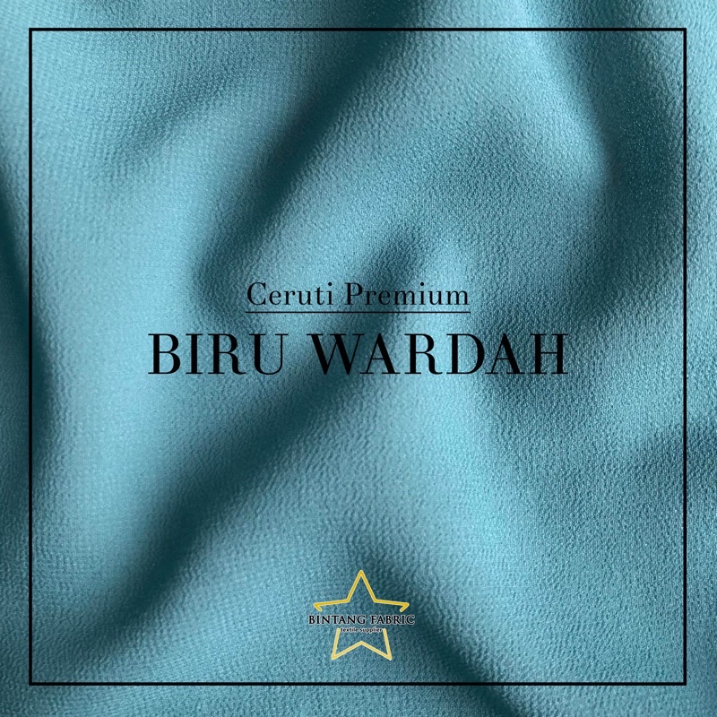 Bahan Kain Ceruti Ceruty Baby doll Premium 1/2 meter-Biru Wardah