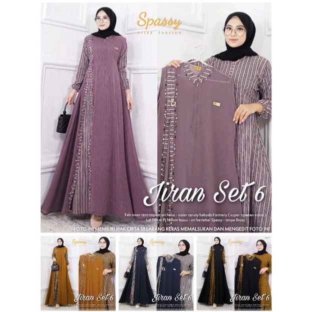 gamis set jiran set 6 harga seri 4 warna