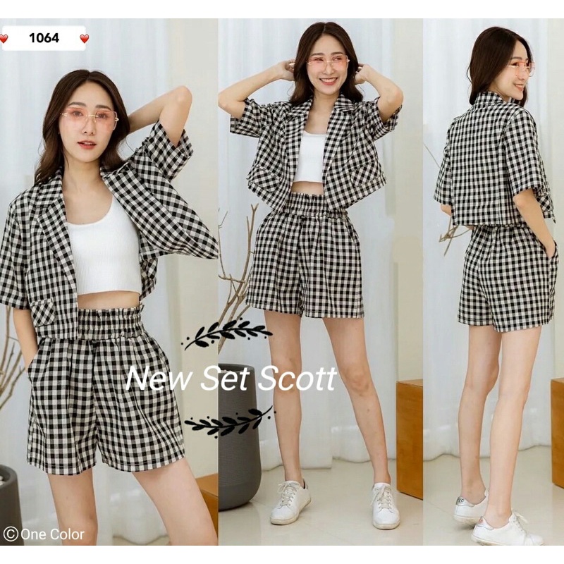 CLOTHINGICON SET BLAZER OUTER HOTPANT CELANA PENDEK KOTAK SQUARE IMPORT