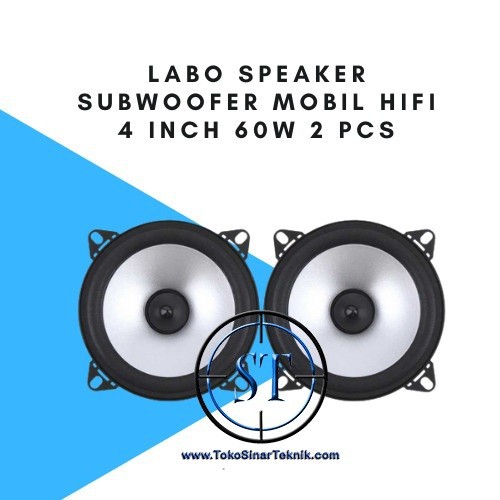 Speaker Subwoofer Mobil HiFi 4 Inch 60W 2 PCS Audio Otomotif Mobil 4&quot; 60 Watt