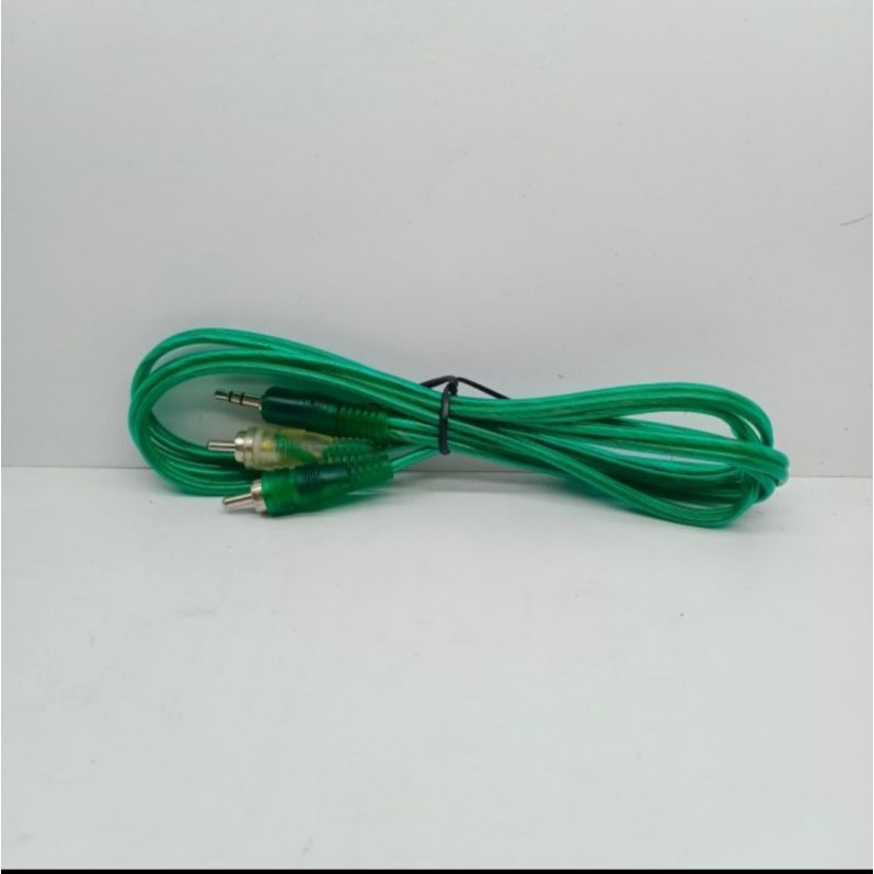 Kabel rca 2-1 rca ke jack audio 3.5mm hp ke speaker aktif  panjang 1.5mtr