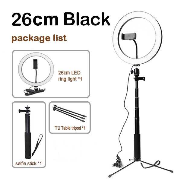 RANS_STORE Lacyfans Halo Ring Light 120LED 10Inch Holder+Tripod+Monopod RL-128