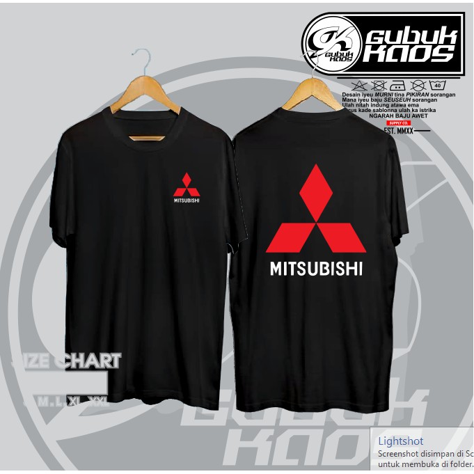 BAJU KAOS LOGO MERK MITSUBISHI V2 LOGO MERK TERKENAL MURAH - GUBUK.KAOS