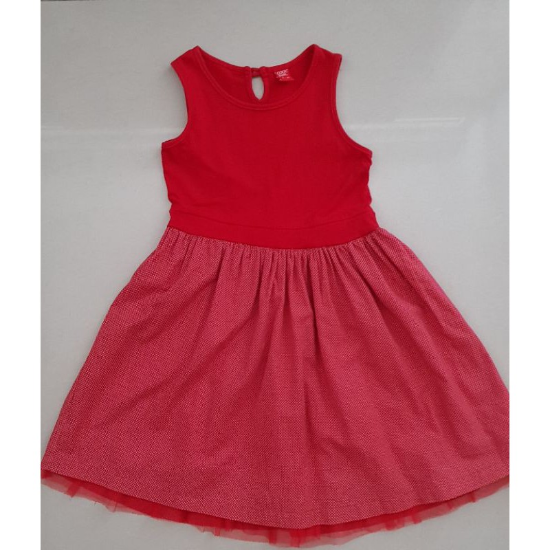 Baju dress kaos merah anak perempuan branded Cool