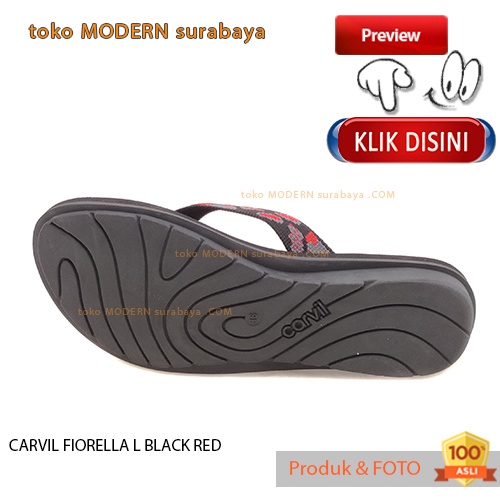 CARVIL FIORELLA L BLACK RED sandal wanita casual sandal jepit