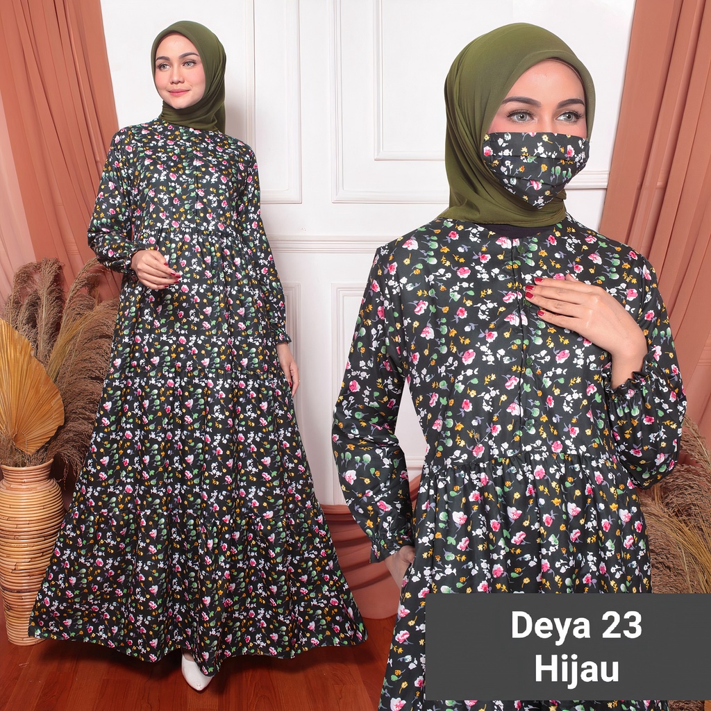 Gudang_Mukenaku Gamis Deya 23 Maxi Syari Fashion Wanita Dewasa Bahan Katun Apple Kancing Depan (Busui) Terbaru Premium COD bisa bayar di tujuan