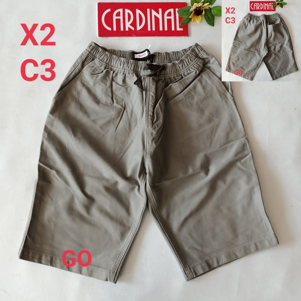 gof CARDINAL CELANA PENDEK KARET KOLOR Katun Casual Soft Jeans Murah Original