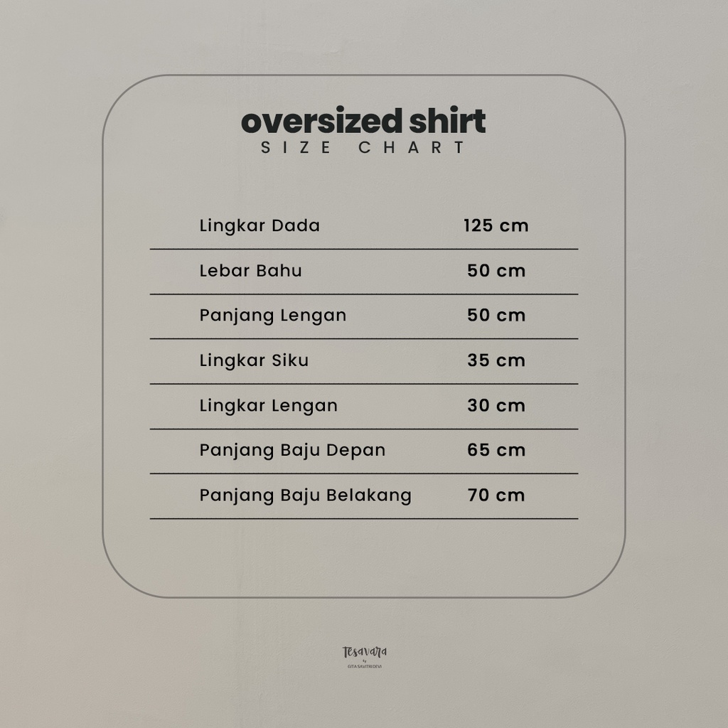 Tesavara | Oversized Shirt | Atasan Wanita Katun