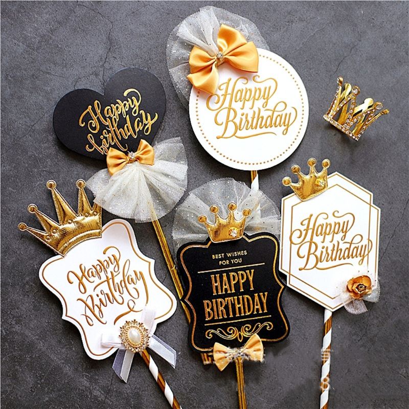 Cake topper happy birthday, cake topper karakter, cake topper crown, cake topper prince, cake topper